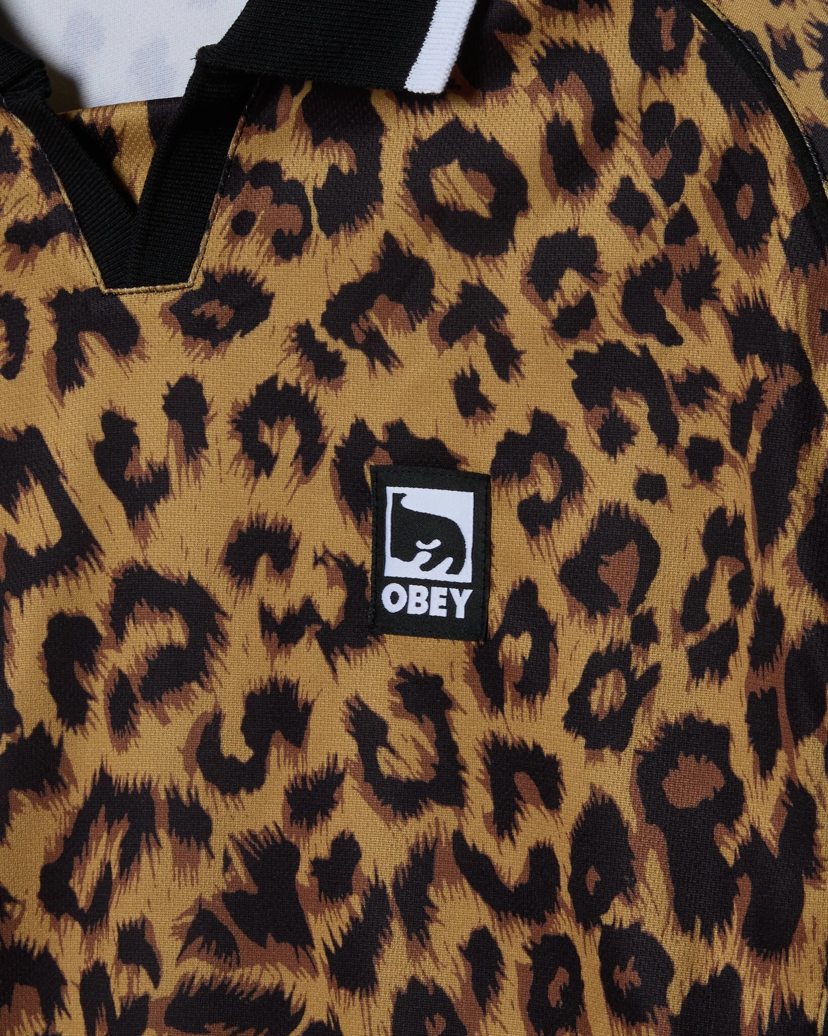 Obey Polo Collar Sport Shirt - Leopard Multi