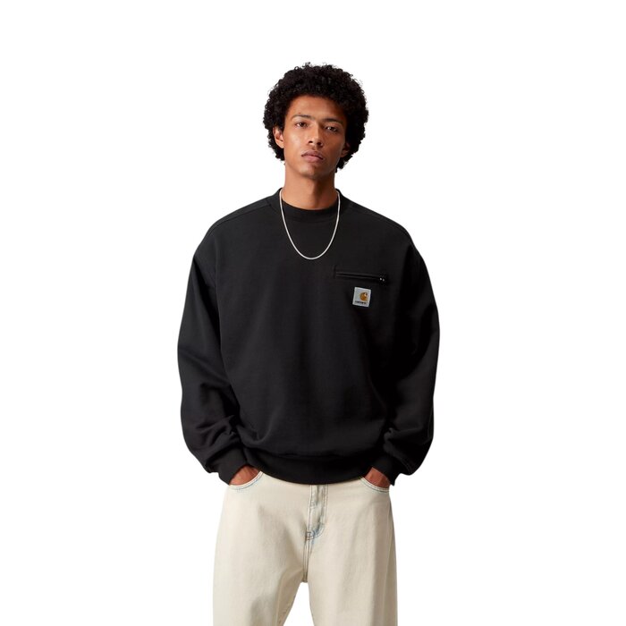 Carhartt WIP Detroit Sweat - Black Stone Washed