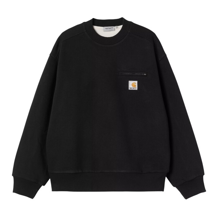Carhartt WIP Detroit Sweat - Black Stone Washed