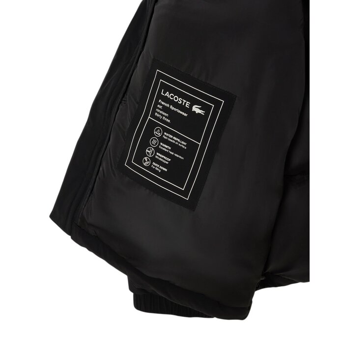 Lacoste Doudoune à Capuche Déperlante - Noir