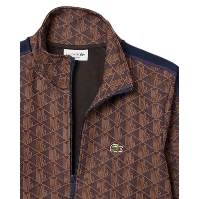 Lacoste Veste de survêtement zippée Paris jacquard -  Violet/Marron