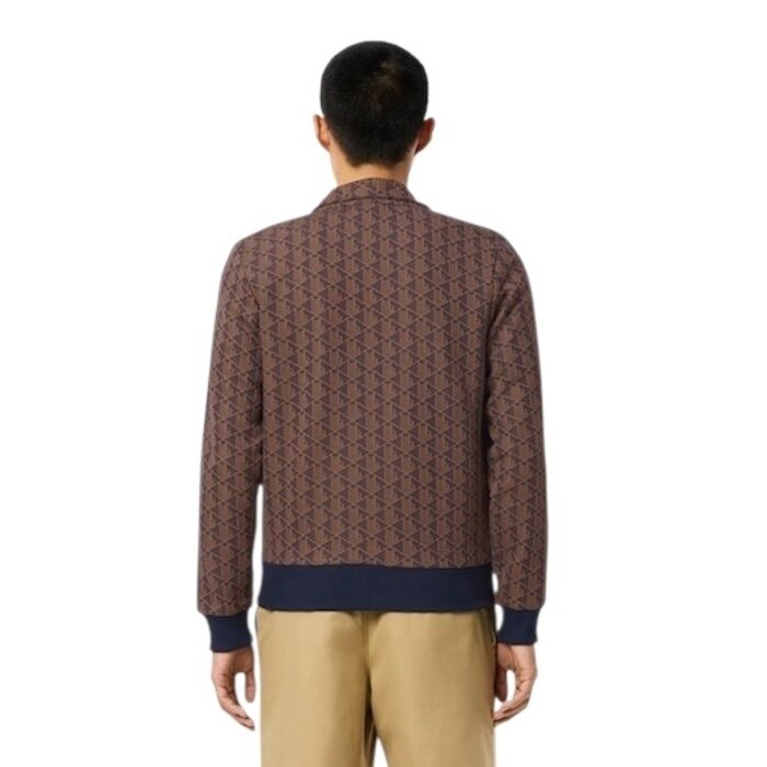 Lacoste Veste de survêtement zippée Paris jacquard -  Violet/Marron