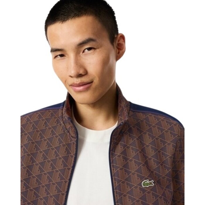 Lacoste Veste de survêtement zippée Paris jacquard -  Violet/Marron