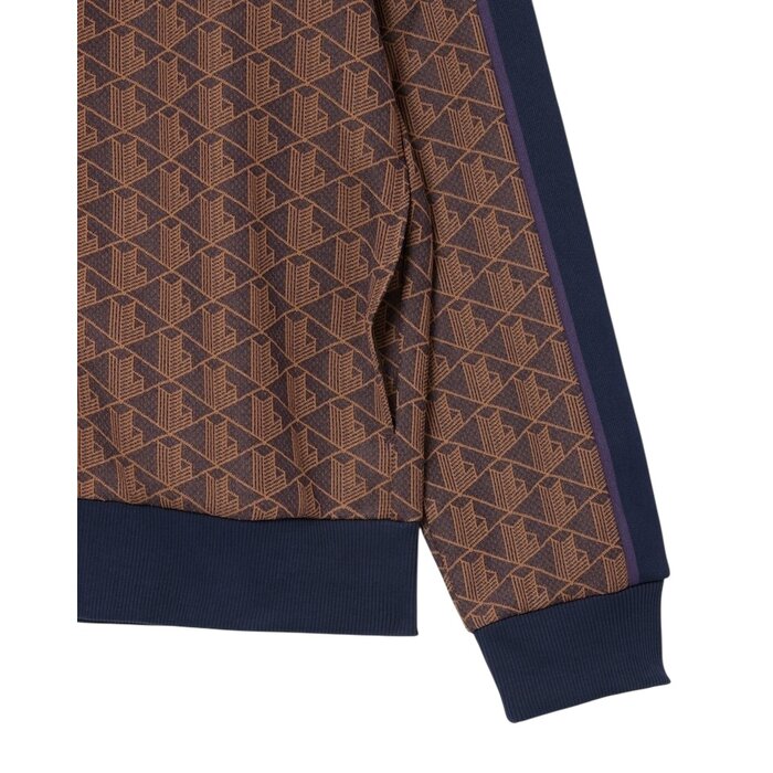Lacoste Veste de survêtement zippée Paris jacquard -  Violet/Marron