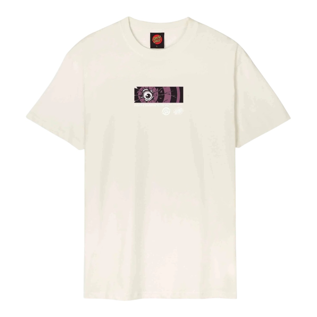 Santa Cruz Roskopp Dissect Strip T-Shirt - Unbleached Cotton