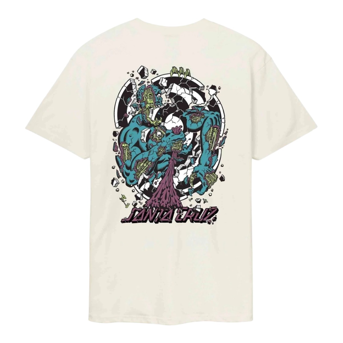 Santa Cruz Roskopp Dissect Strip T-Shirt - Unbleached Cotton