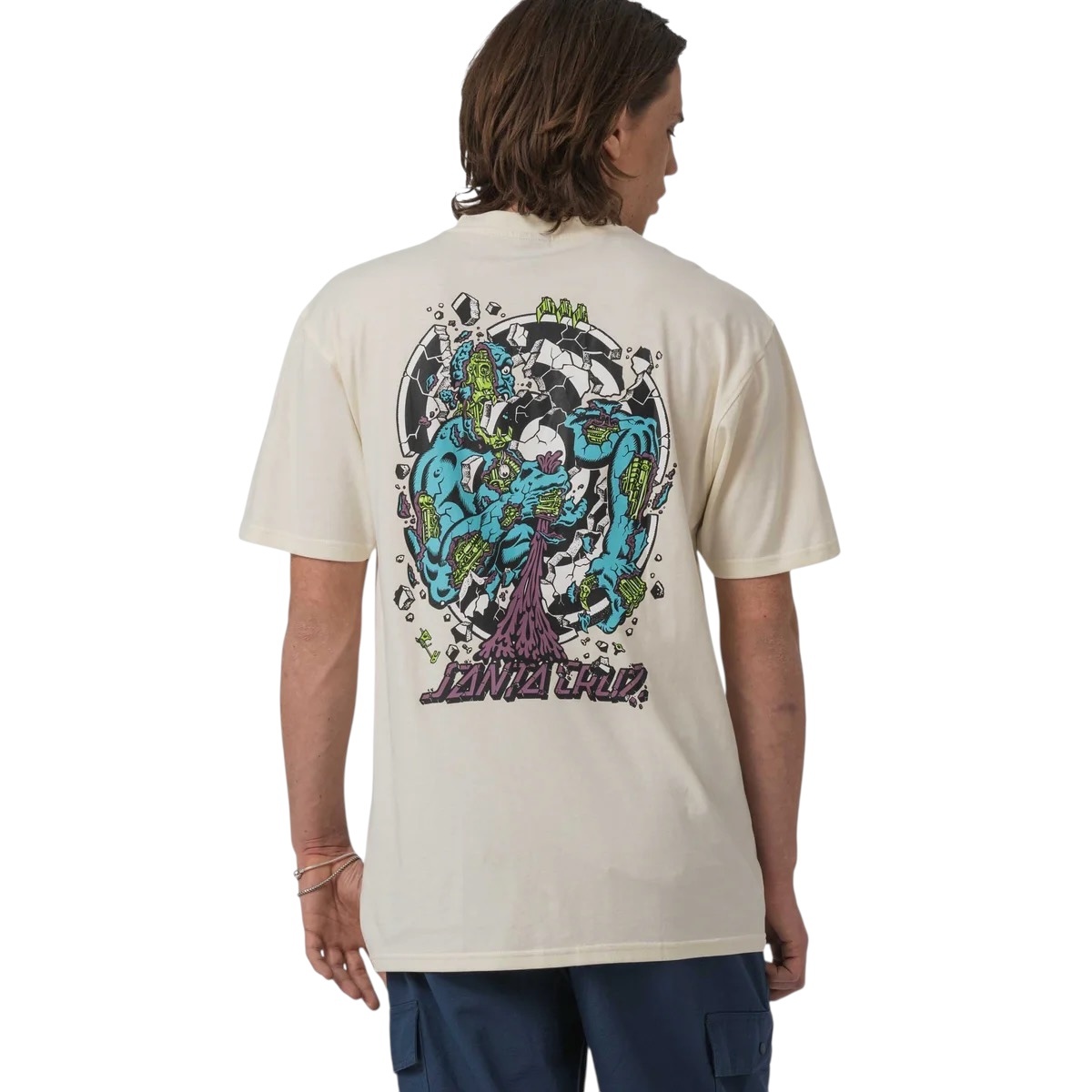 Santa Cruz Roskopp Dissect Strip T-Shirt - Unbleached Cotton