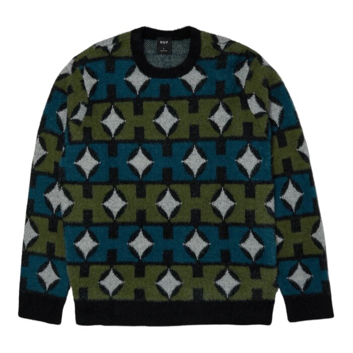 Huf Space Age Crewneck Sweater - Pine