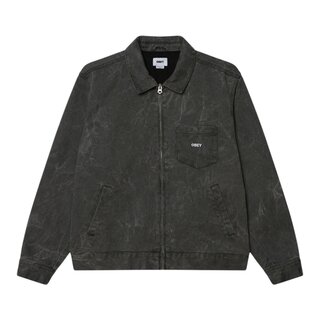 Obey Workman Zip Jacket - Black Wrinkle Wash