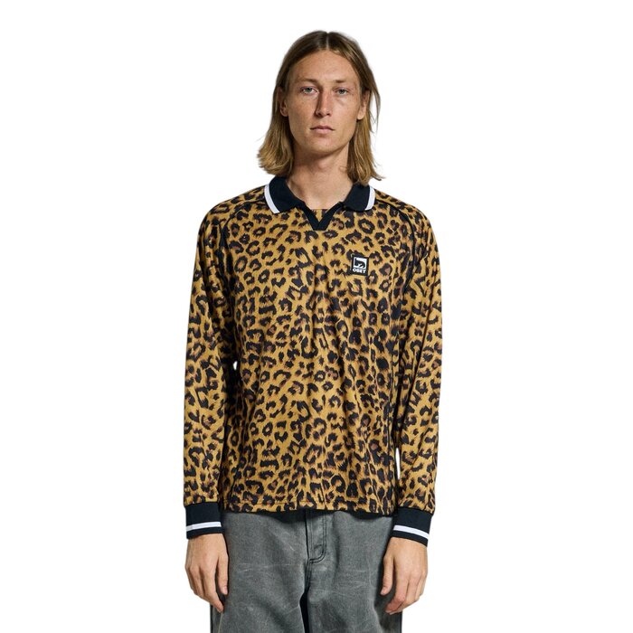 Obey Polo Collar Sport Shirt - Leopard Multi