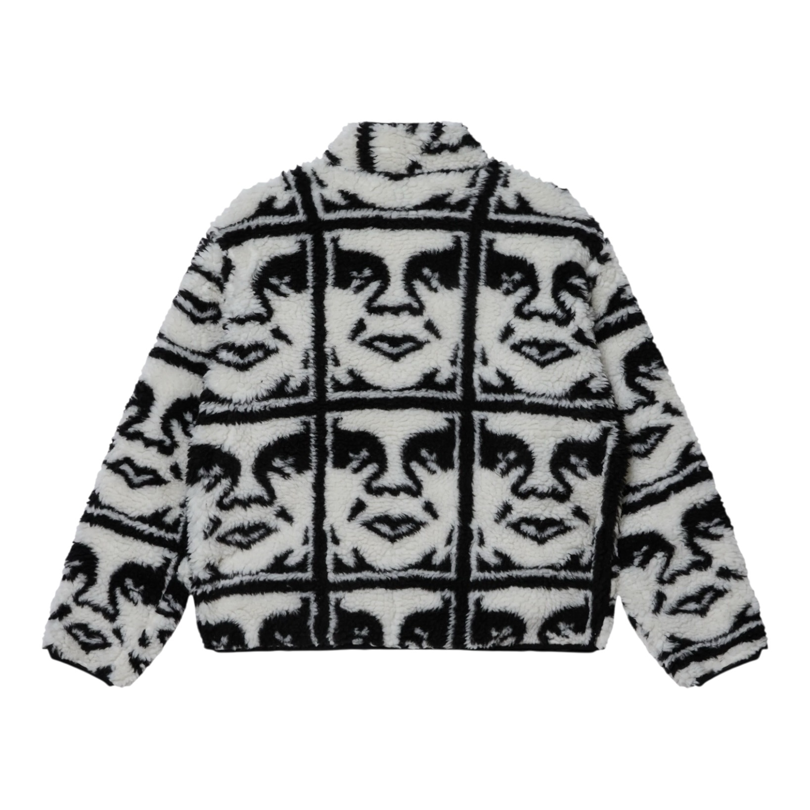 Obey Repeated Icon Sherpa Jacket - Black Multi