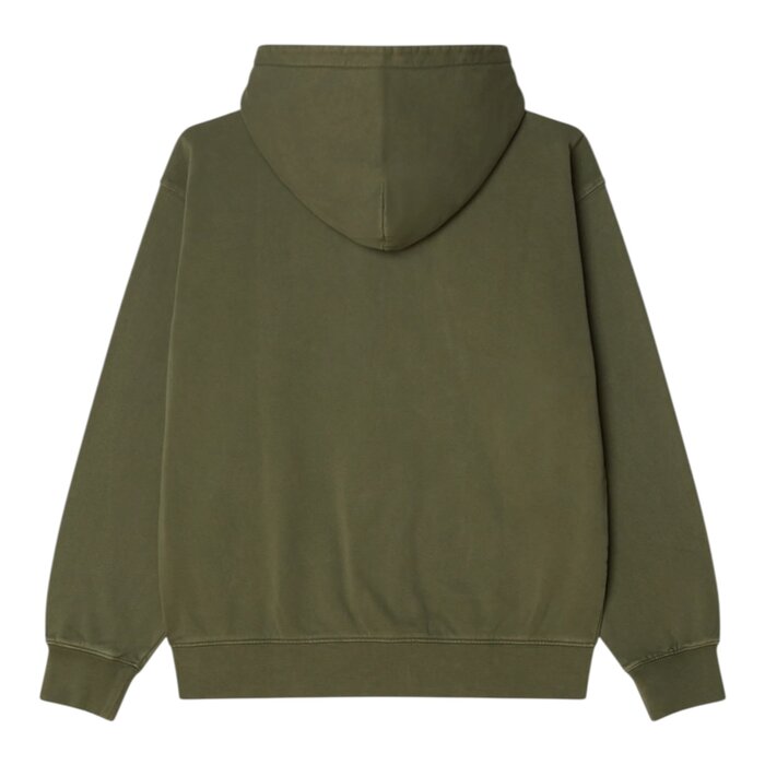 Obey Hybrid Faded Zip Hood - Deep Lichen Green (Faded Wash)