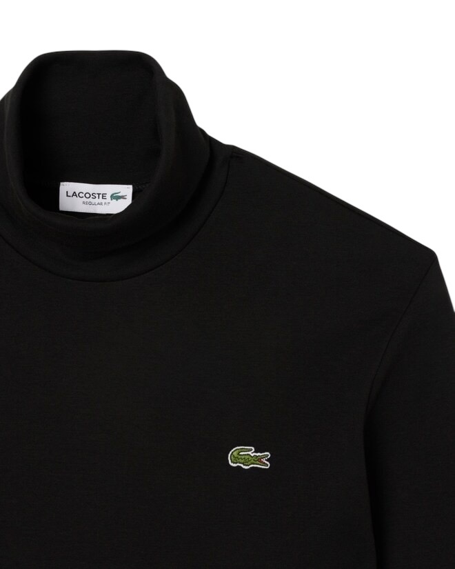 Lacoste T-shirt Col Roulé à manches Longues - Noir