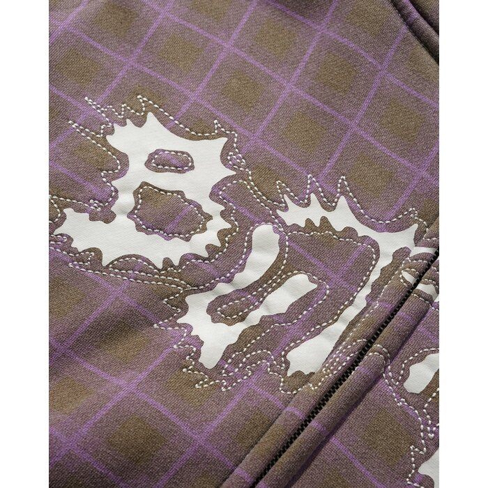 Butter Eruption Zip-Thru Hooded Sweater - Plaid