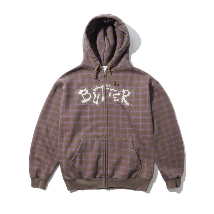 Butter Eruption Zip-Thru Hooded Sweater - Plaid