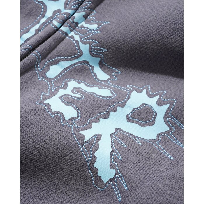 Butter Eruption Zip-Thru Hooded Sweater - Denim