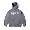 Eruption Zip-Thru Hooded Sweater - Denim