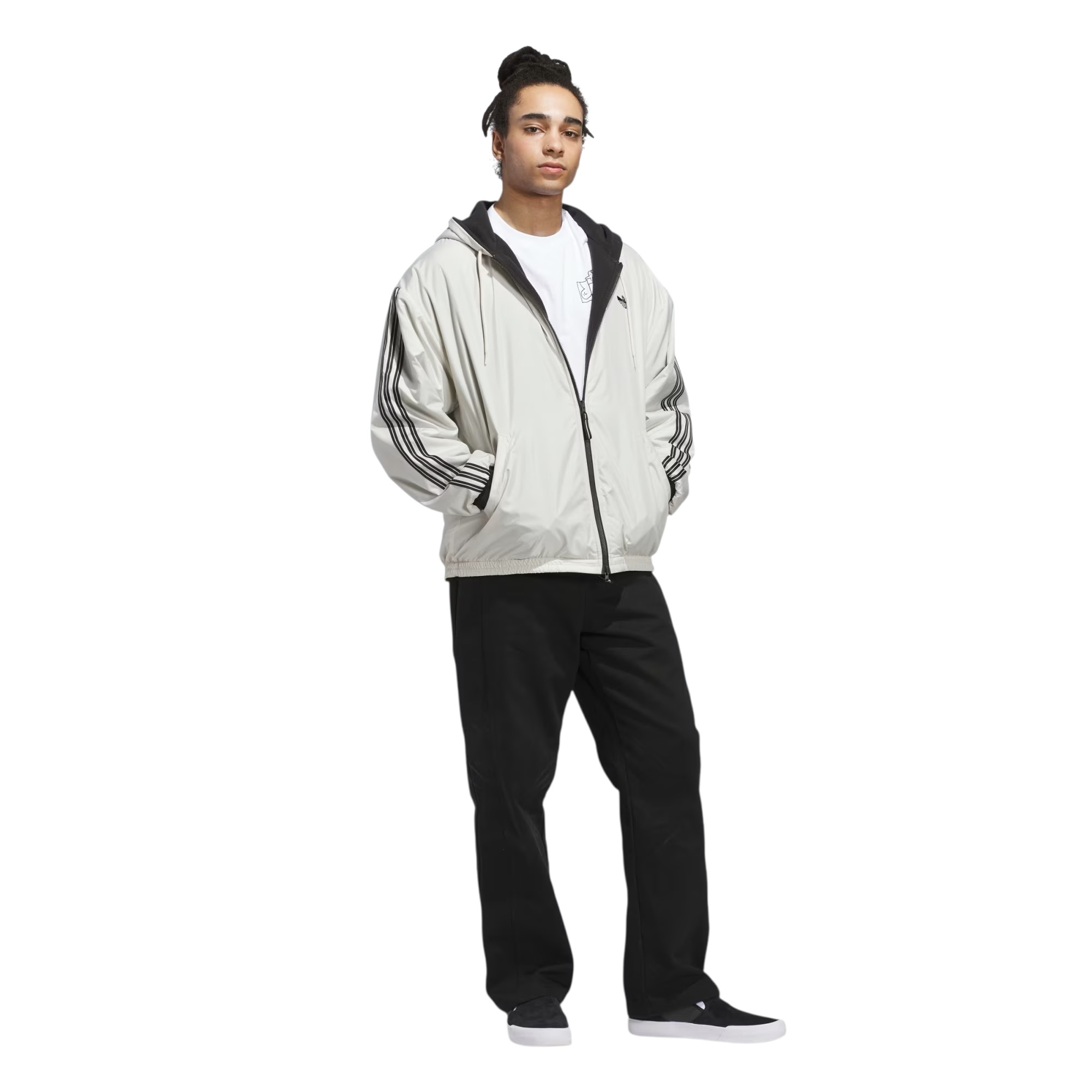 Adidas Skateboarding Shmoofoil Reversible Warmup Jacket - Alumina/Black
