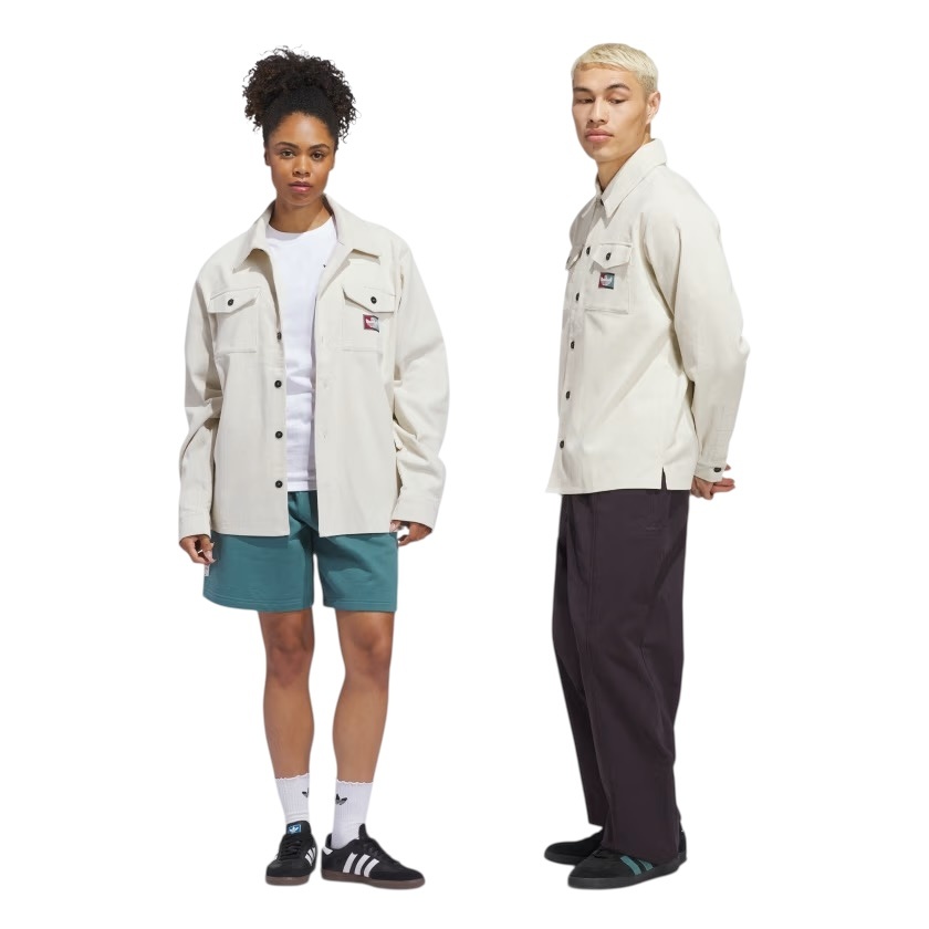 Adidas Skateboarding Shmoofoil Cord Button Up Shirt - Alumina/Shadow Red