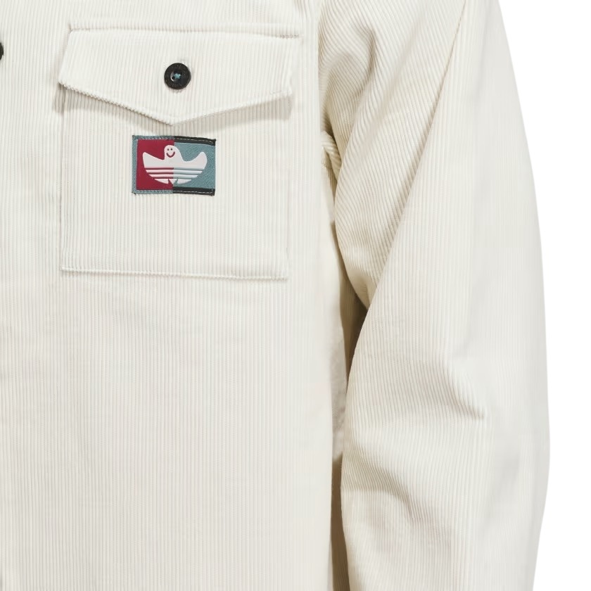 Adidas Skateboarding Shmoofoil Cord Button Up Shirt - Alumina/Shadow Red