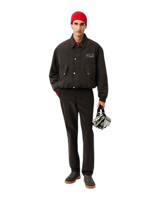 Lacoste Bonnet côtelé en laine - Rouge