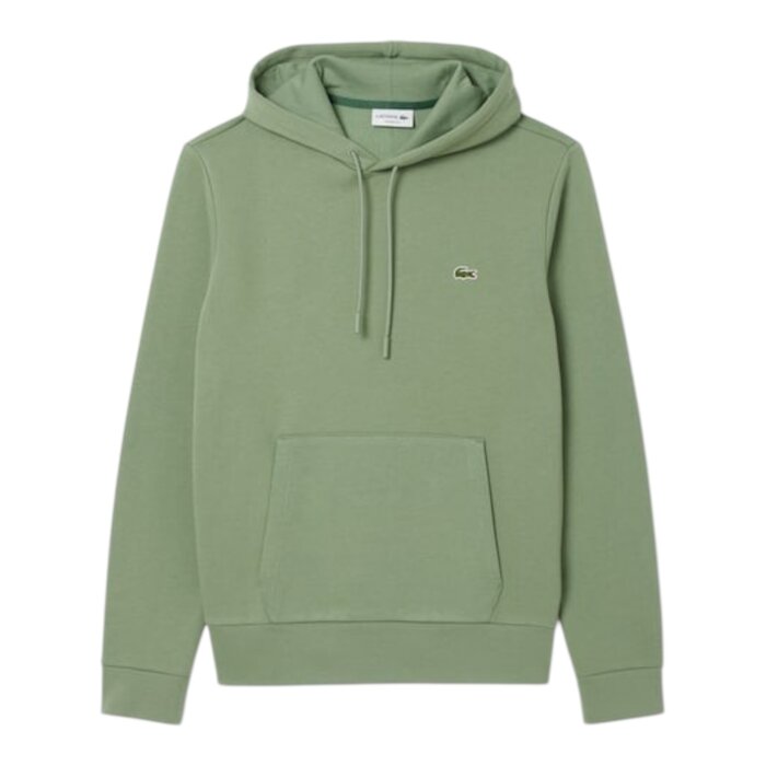 Lacoste Sweatshirt à capuche en coton biologique - Vert Thyme