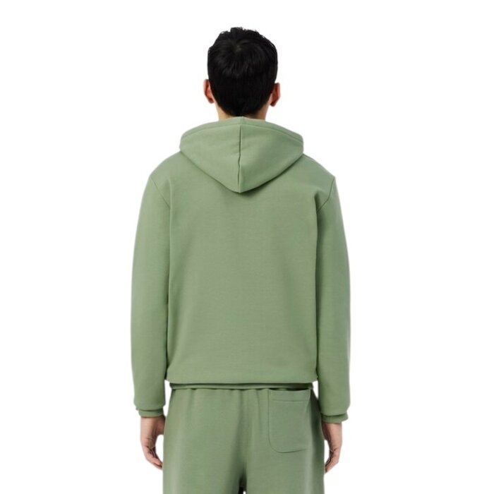 Lacoste Sweatshirt à capuche en coton biologique - Vert Thyme