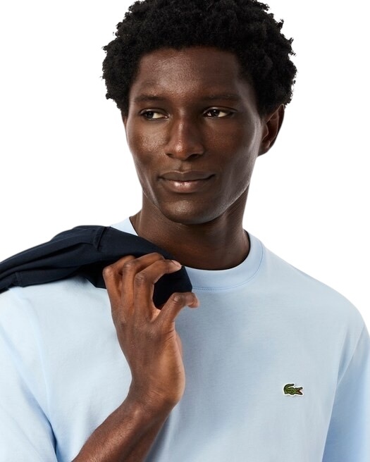 Lacoste T-shirt Coton col rond - Bleu Clair T01