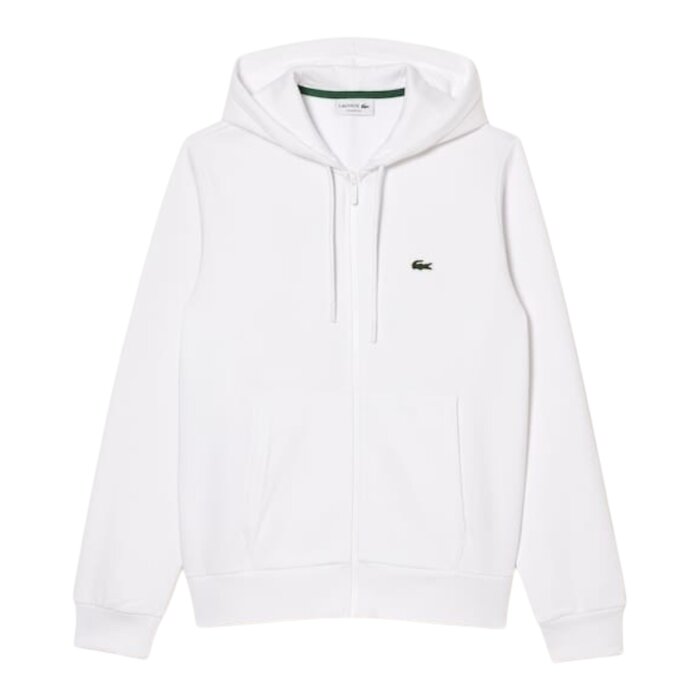 Lacoste Sweatshirt Zippé Lacoste avec Poche Kangourou - Blanc