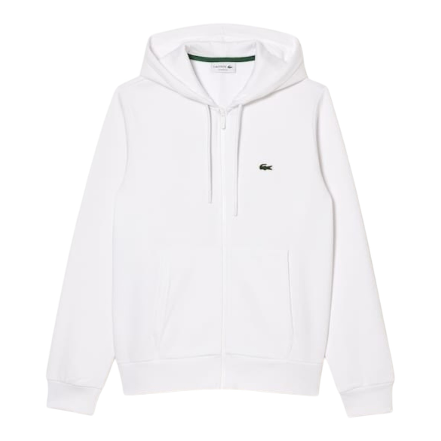 Lacoste Sweatshirt Zippé Lacoste avec Poche Kangourou - Blanc