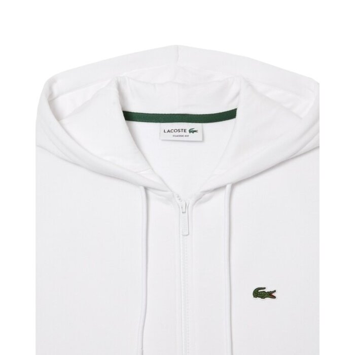 Lacoste Sweatshirt Zippé Lacoste avec Poche Kangourou - Blanc
