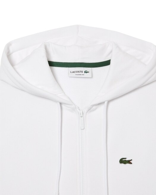 Lacoste Sweatshirt Zippé Lacoste avec Poche Kangourou - Blanc