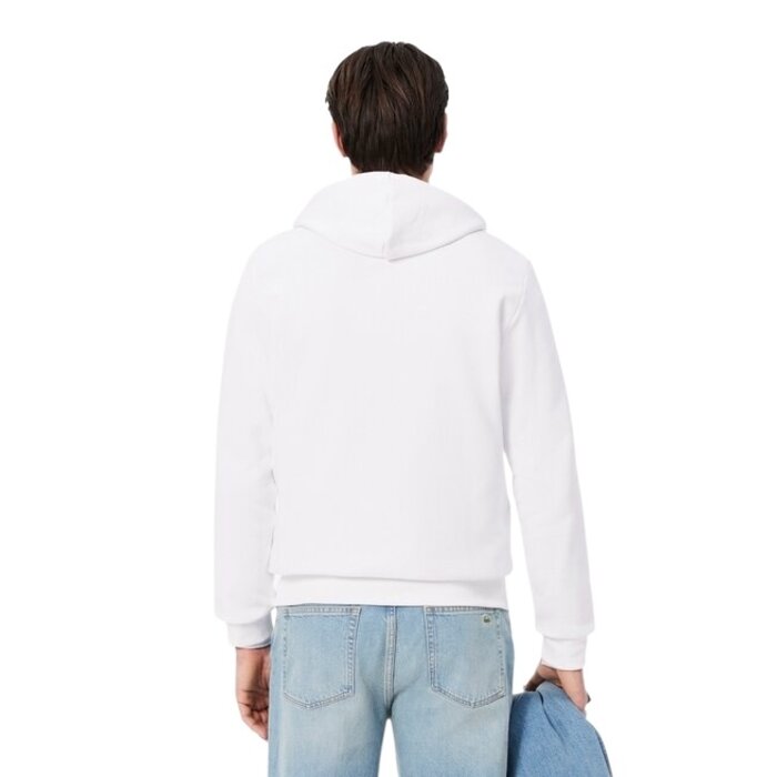 Lacoste Sweatshirt Zippé Lacoste avec Poche Kangourou - Blanc