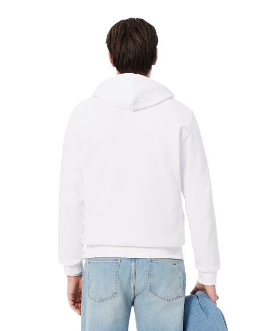 Lacoste Sweatshirt Zippé Lacoste avec Poche Kangourou - Blanc