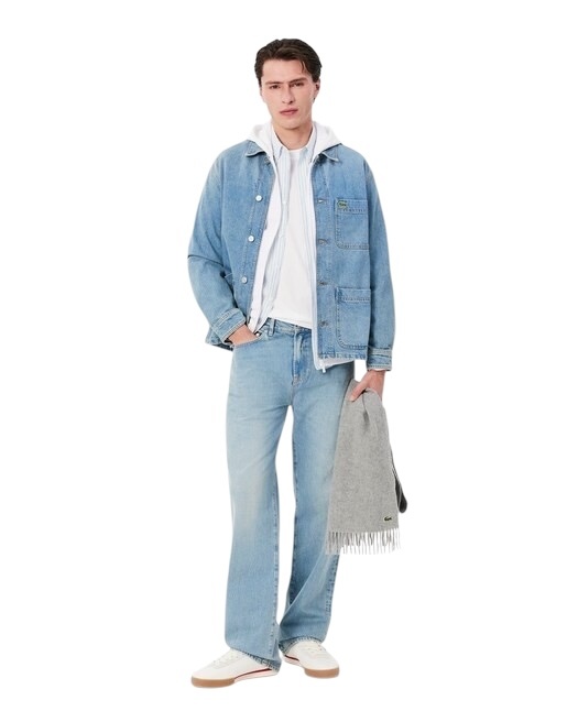 Lacoste Sweatshirt Zippé Lacoste avec Poche Kangourou - Blanc