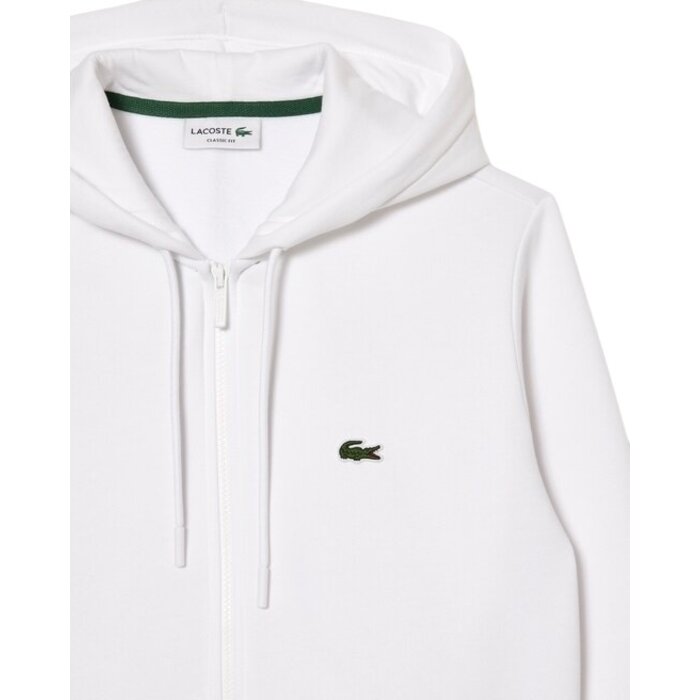 Lacoste Sweatshirt Zippé Lacoste avec Poche Kangourou - Blanc