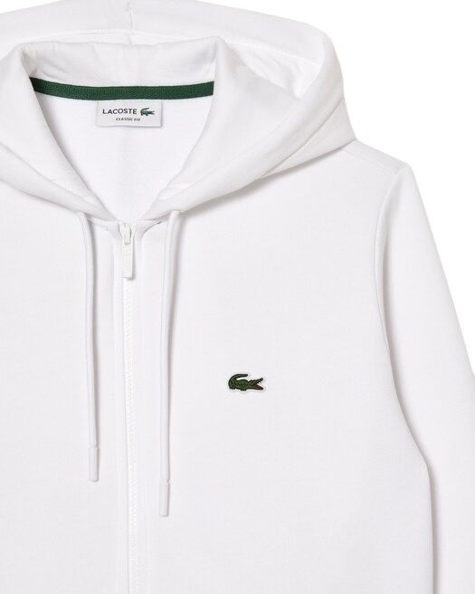Lacoste Sweatshirt Zippé Lacoste avec Poche Kangourou - Blanc