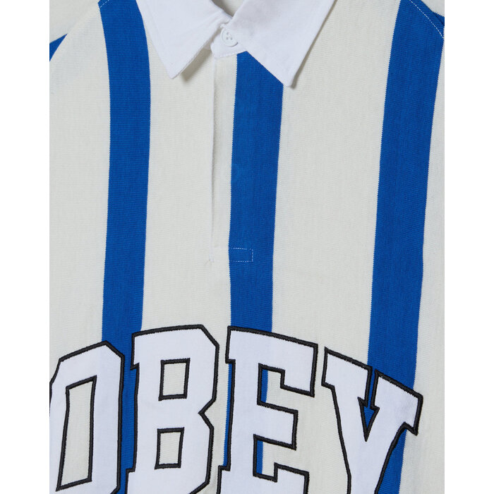Obey Landon Stripe Polo L/S - White Multi