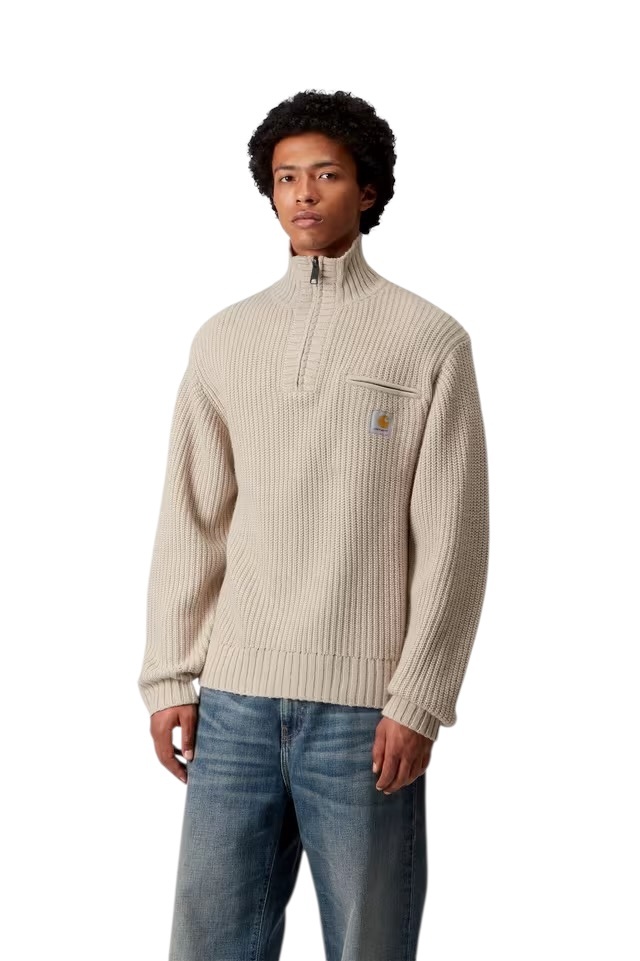 Carhartt WIP Detroit Half Zip Sweater - Fleur De Sel