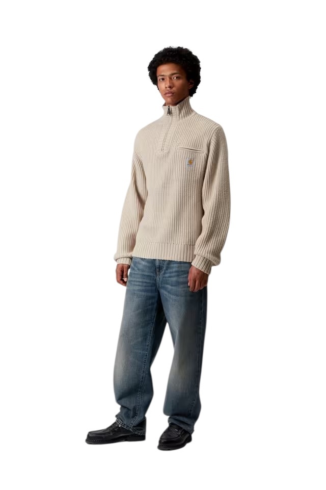 Carhartt WIP Detroit Half Zip Sweater - Fleur De Sel