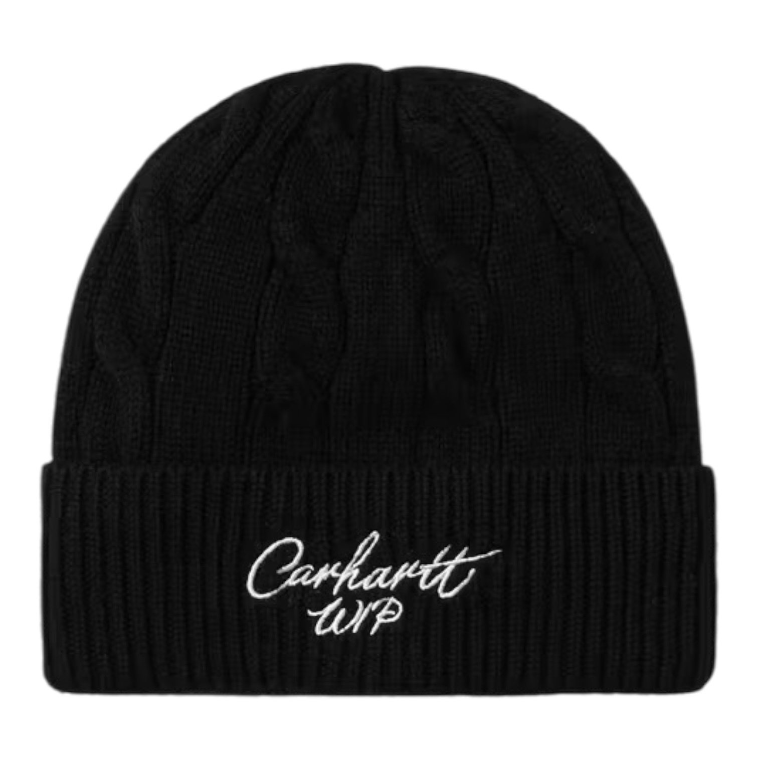 Carhartt WIP Signature Cable Beanie - Black/Salt