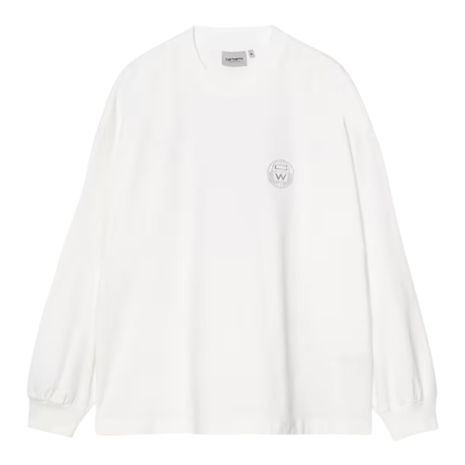 Carhartt WIP L/S World Class T-Shirt - White Heavy Stone Wash