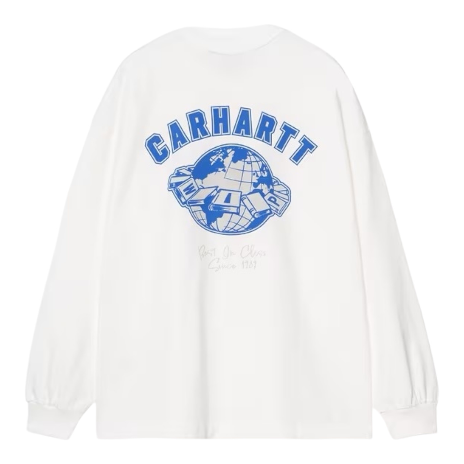 Carhartt WIP L/S World Class T-Shirt - White Heavy Stone Wash