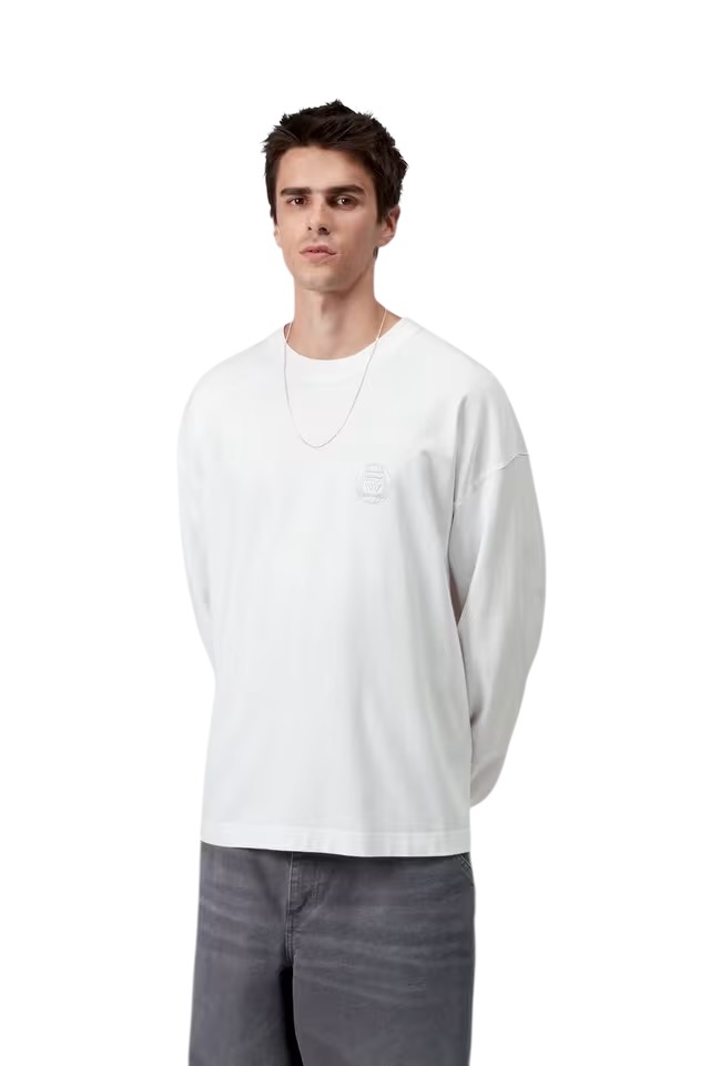 Carhartt WIP L/S World Class T-Shirt - White Heavy Stone Wash