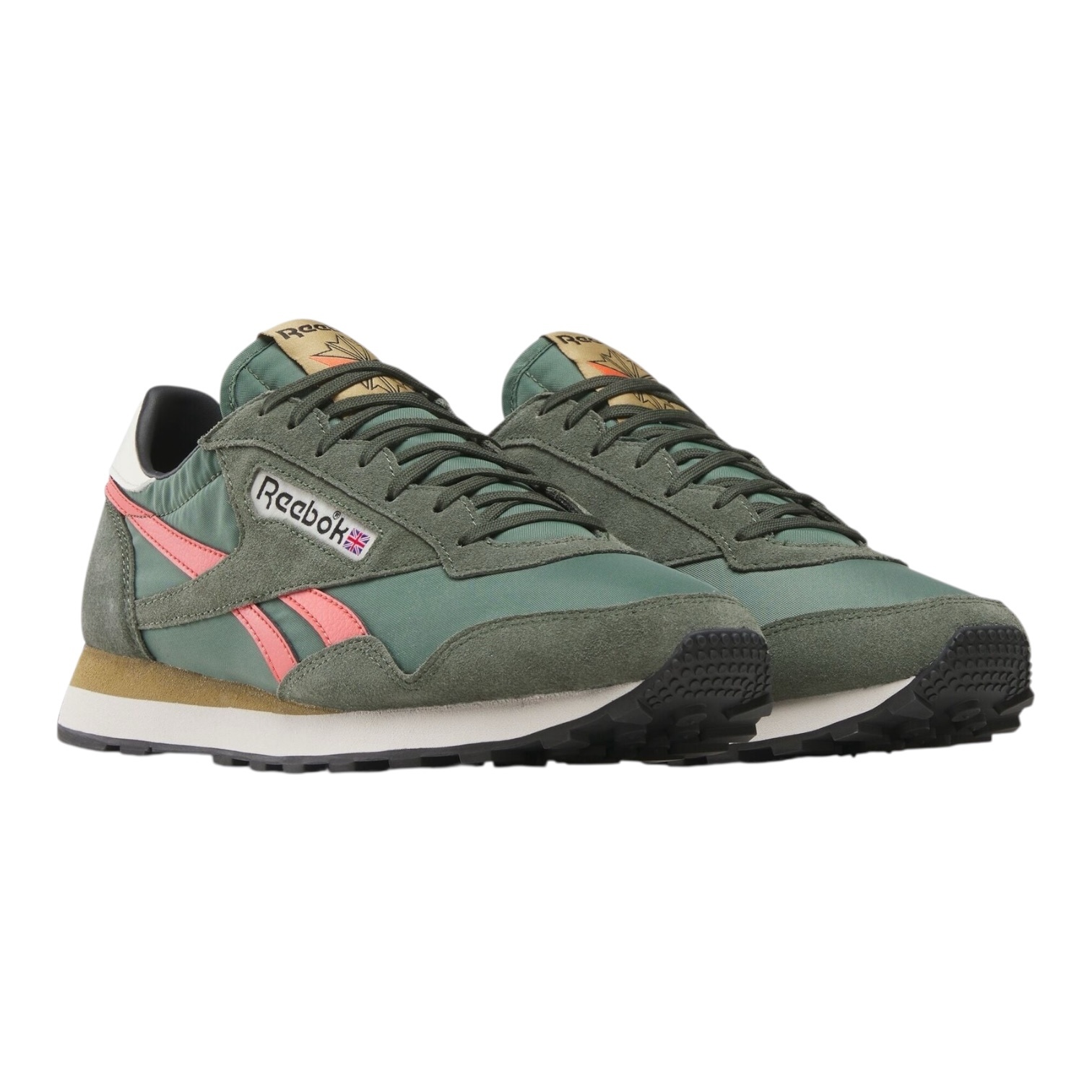 Reebok Aztec II - Grit Green/Semi Orange Flare/Alabaster