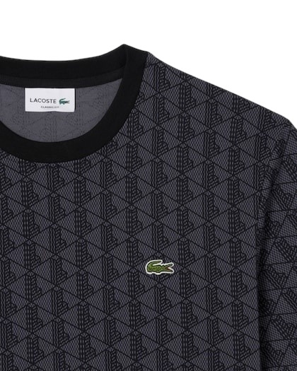 Lacoste T-shirt Jersey Monogramme - Gris Foncé/Noir