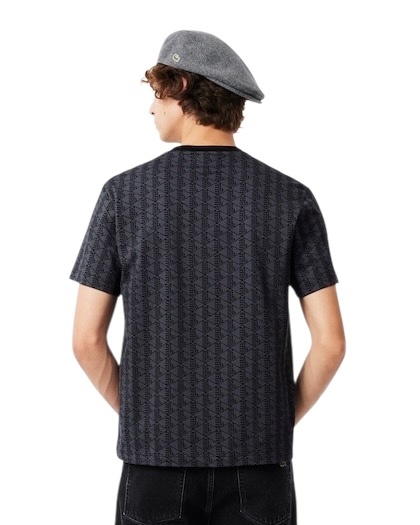 Lacoste T-shirt Jersey Monogramme - Gris Foncé/Noir