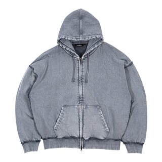 Wasted Paris Kingdom Curve Faded Zip Hoodie - Faded Navy
