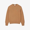 Pull En Laine Cardée Col Rond - Datte Chiné