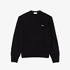 Pull En Laine Cardée Col Rond - Noir